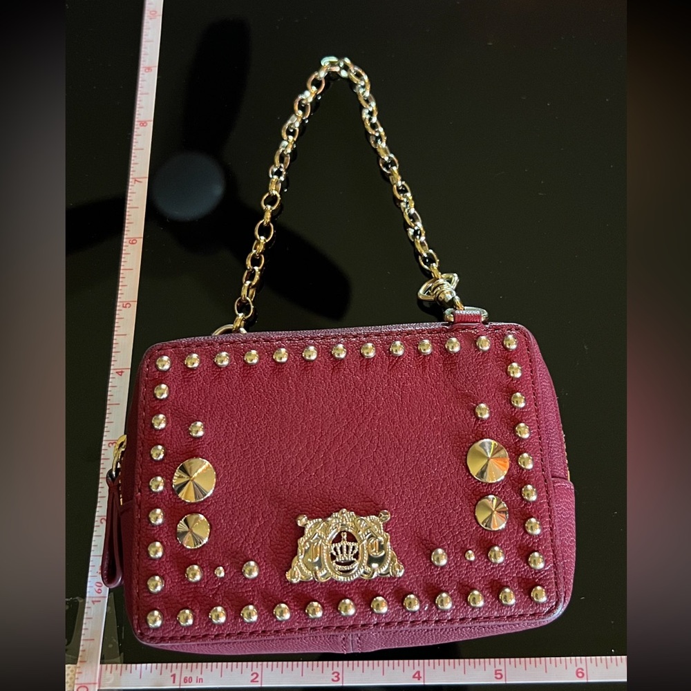 Juicy Couture Red and Gold Mini Bag with Chain Strap